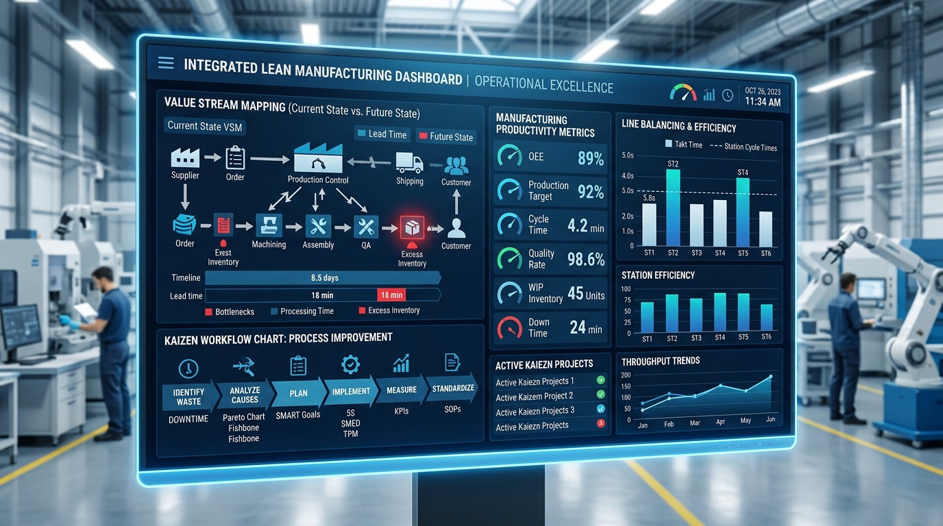 Value Stream Mapping & Kaizen Line Balancing Optimization